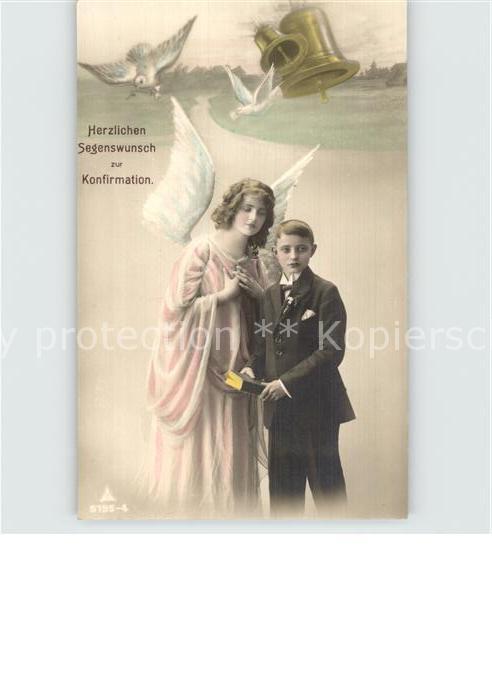 Konfirmation Schutzengel Tauben Kirchenglocken Foto-
