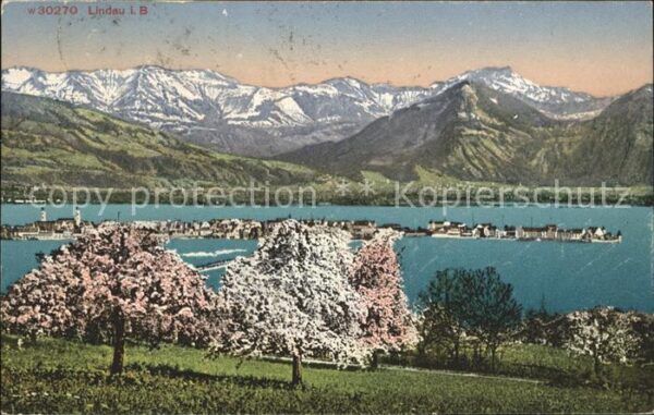 Lindau Bodensee Künstlerkarte Frühling