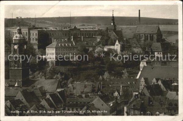 Meissen Elbe Sachsen Fürstenschule St. Afrakirche