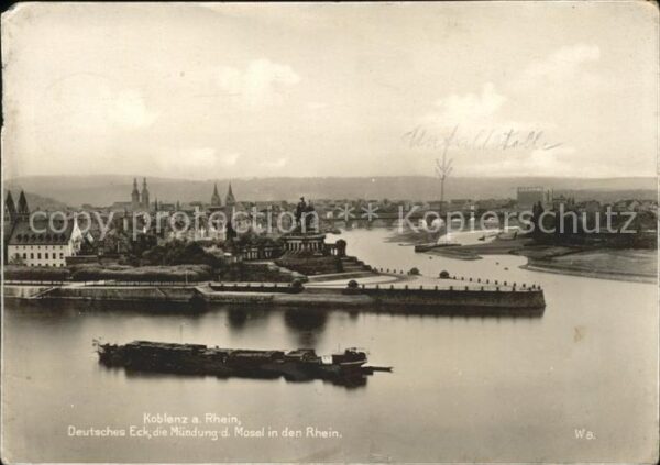 Koblenz Rhein Deutsches Eck Mündung Mosel Rhein