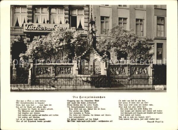 Koeln Rhein Heinzelmännchen-Brunnen Spruch