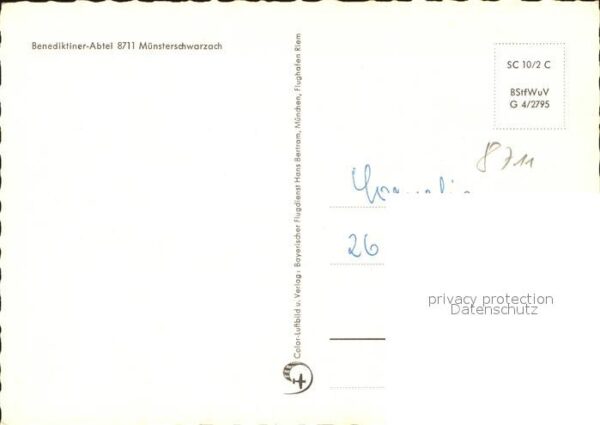 Muensterschwarzach Fliegeraufnahme Benediktiner-Abtei – Bild 2