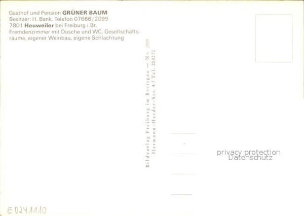 Heuweiler Gasthof Pension Grüner Baum – Bild 2