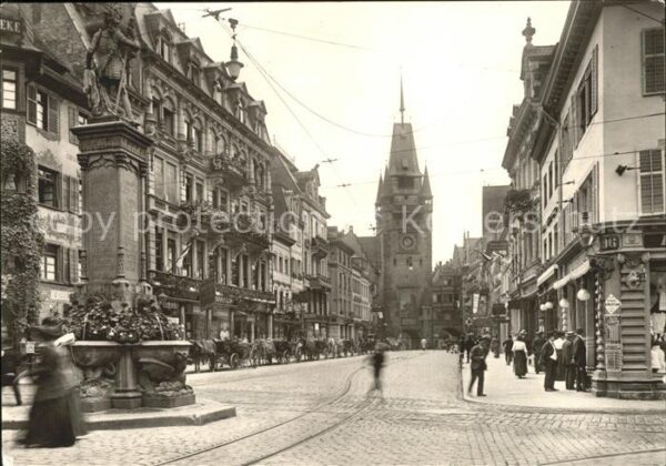 Freiburg Breisgau Kaiserstr. Bertholdsbrunnen Martinstor