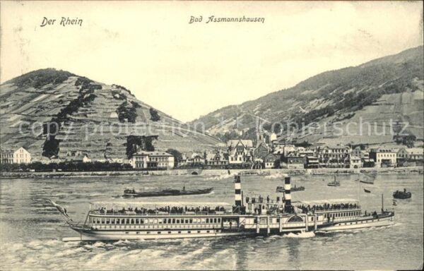 Dampfer Seitenrad Bad Assmannshausen Rhein