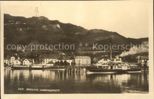 Dampfer Seitenrad Bregenz Landungsplatz
