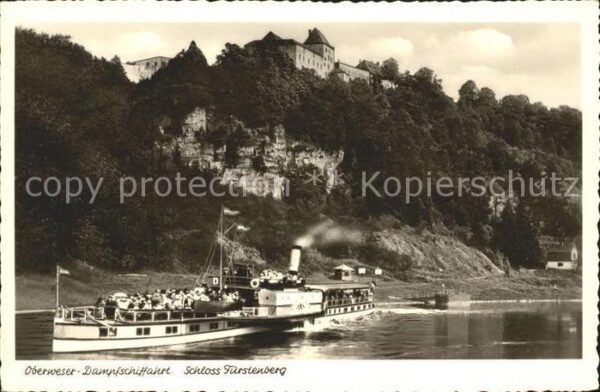 Dampfer Seitenrad Oberweser-Dampfschifffahrt Schloss Fürs