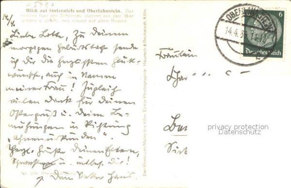 Rheingoldserie Nr. 519 Schloß Stolzenfels Marksburg Oberla – Bild 2