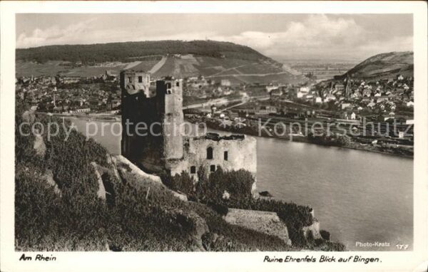 Foto Kratz Nr. 177 Ruine Ehrenfels Bingen Rhein