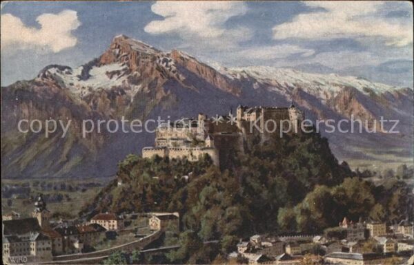 Verlag WIRO Wiedemann Nr. 2375 B Salzburg Festung mit Untersberg