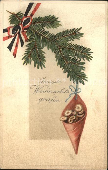 Weihnachten Tannenzweig Schwarz-Weiss-Rot