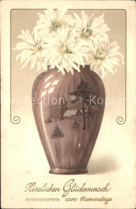 Namenstag Namenskarte Blumen Vase