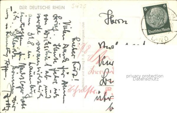 Foto Zeitz F.G. Nr. 1800 Caub a. Rh. Blücherdenkmal Pfalz – Bild 2