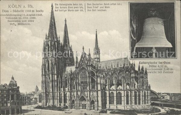 Kirchenglocke Churchbell Cloche Eglise Kaiserglocke Köln Dom Gedicht Spruch