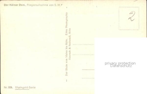 Rheingoldserie Nr. 229 Köln Dom Fliegeraufnahme – Bild 2
