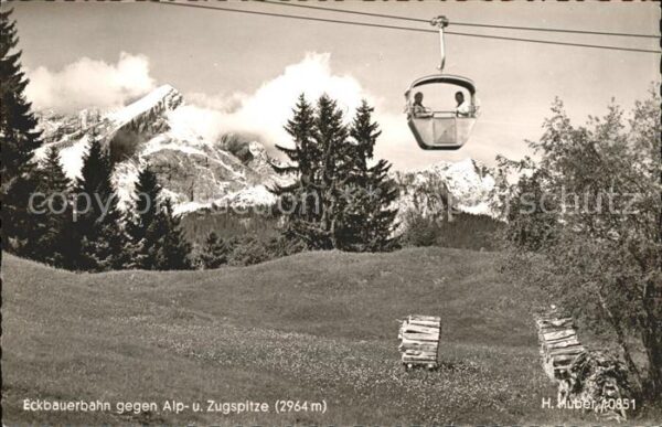 Foto Huber H. Nr. 10851 Seilbahn Eckbauerbahn Alp- u. Zug