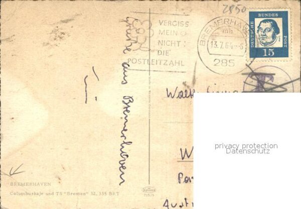 Dampfer Oceanliner TS Bremen Columbuskaje Bremerhaven – Bild 2