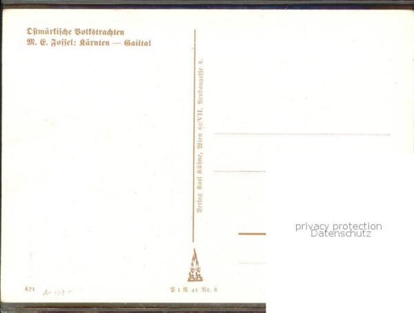 Trachten Künstlerkarte M.E. Fossel Nr. 8 Kärnten – Bild 2