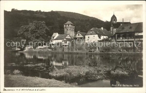 Foto Zeitz F.G. Nr. 1473 Dausenau Wirtshaus Lahn