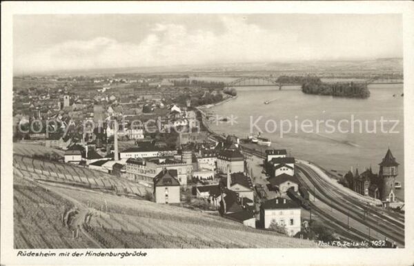 Foto Zeitz F.G. Nr. 1092 Rüdesheim Hindenburgbrücke