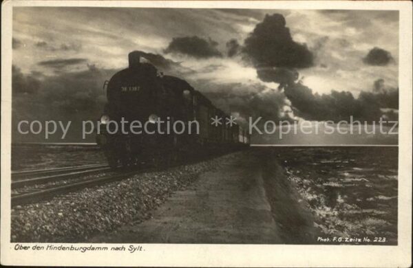 Foto Zeitz F.G. Nr. 223 Lokomotive Hindenburgdamm