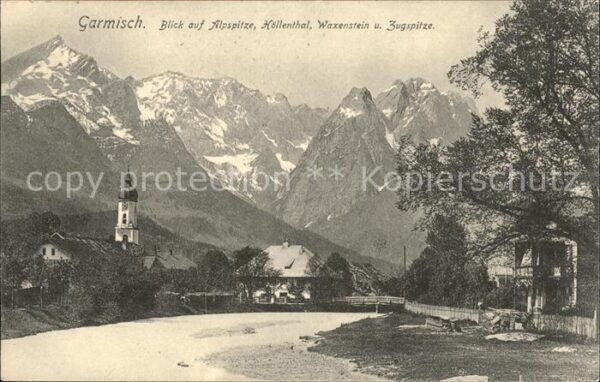 Garmisch-Partenkirchen Panorama mit Alpspitze Höllenthal Waxen