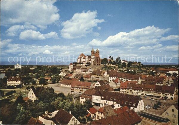 Breisach Rhein Marktplatz und Münster Fliegeraufnahme