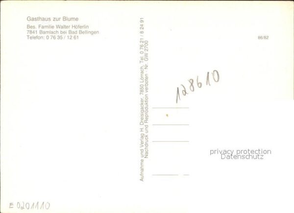 Bamlach Gasthaus Zur Blume Walter Höferlin – Bild 2