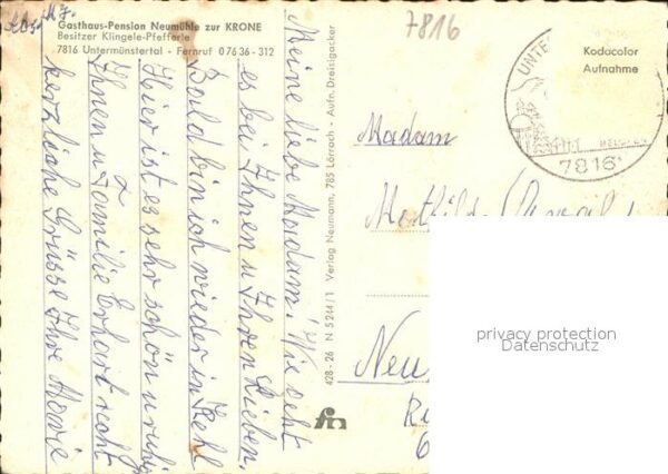 Untermuenstertal Gasthaus Pension Neumühle zur Krone – Bild 2