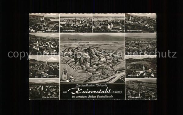 Oberbergen Vogtsburg Landkarte Kaiserstuhl und Orte