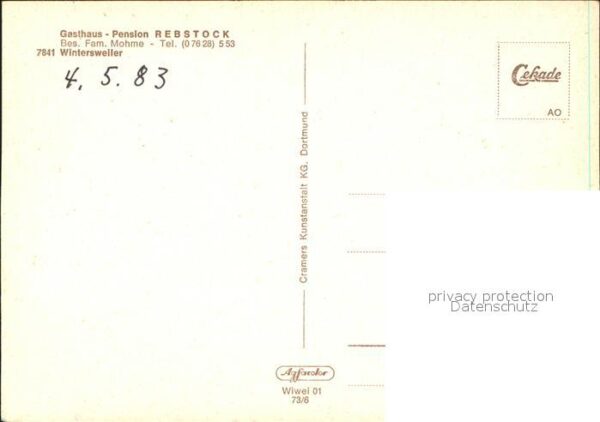Wintersweiler Gasthaus Rebstock Wappen Fam. Mohme – Bild 2