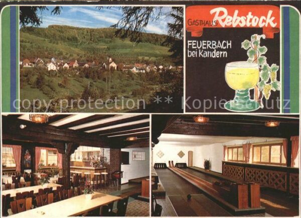 Feuerbach Kandern Gasthaus Rebstock Fr. Beck Kegelbahn