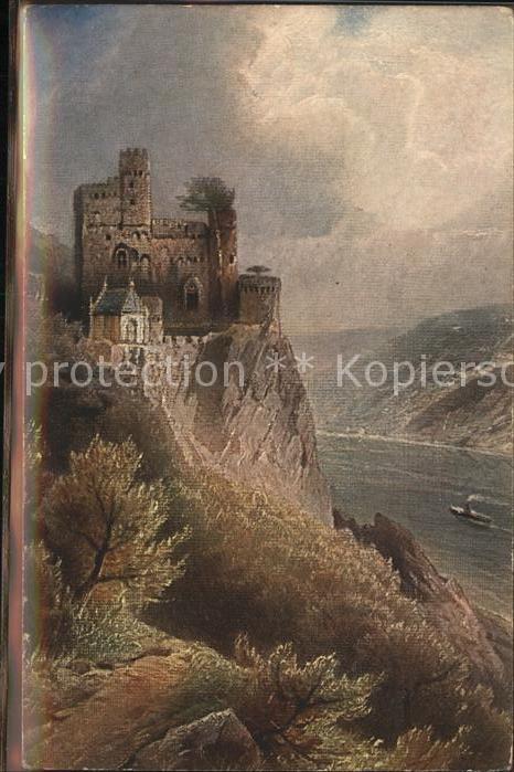 Burg Rheinstein Künstlerkarte Burg Rhein