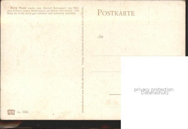St Goarshausen Burg Maus Künstlerkarte – Bild 2