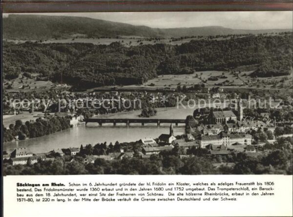 Bad Saeckingen Rheinpanorama Fliegeraufnahme