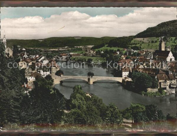 Laufenburg Baden Rheinpanorama mit Brücke