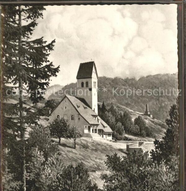 Schoenau Schwarzwald Evangelische Berkirche Künstlerkarte