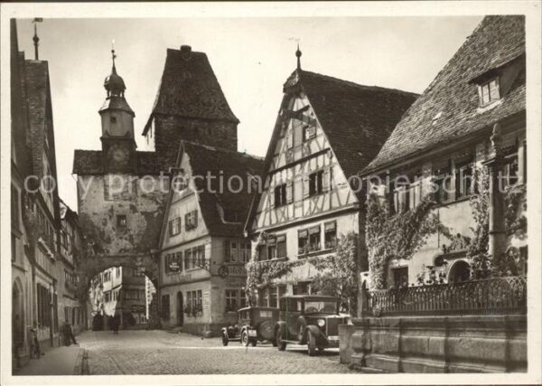 Rothenburg Tauber Röderbogen Markusturm Röderstrasse Auto