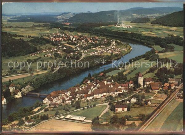 Hohentengen Hochrhein Fliegeraufnahme Rheinpanorama mit Schlo