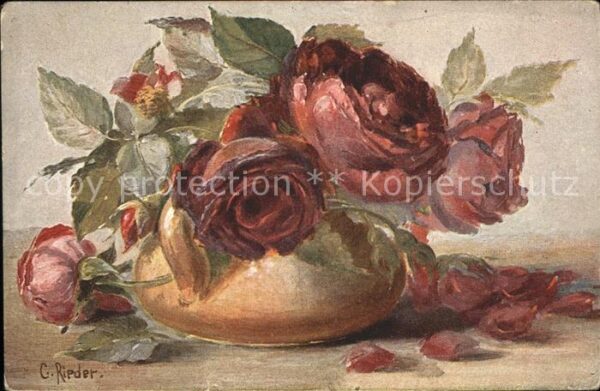 Kuenstlerkarte C. Rieder Blumen