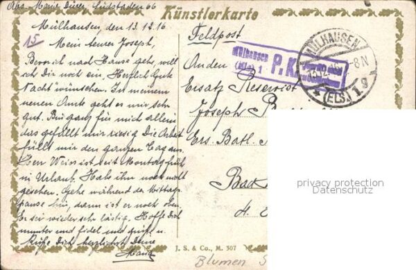 Kuenstlerkarte C. Rieder Blumen – Bild 2
