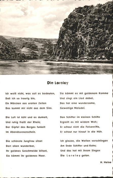 Heine Heinrich Die Loreley Gedicht