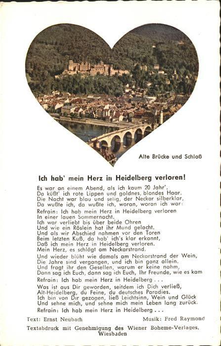 Liederkarte Heidelberg Fred Raymond