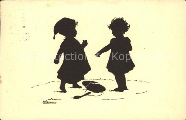 Scherenschnitt Schattenbildkarte Kinder