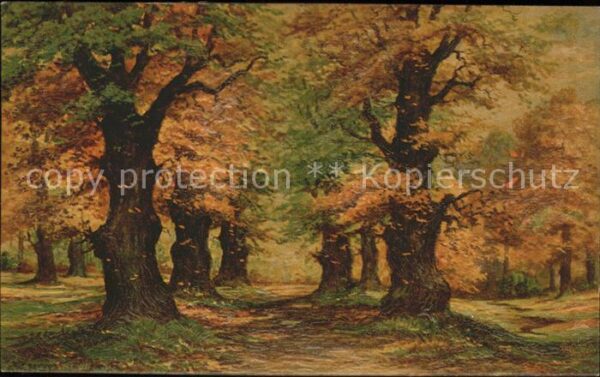 Kuenstlerkarte Herbst Walter Hoy Ölgemälde
