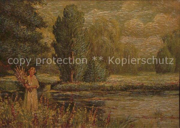 Kuenstlerkarte Ölgemälde am Weiher