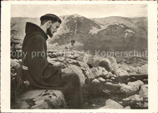 Kuenstlerkarte Fritz Kunz Franziskus von Assisi