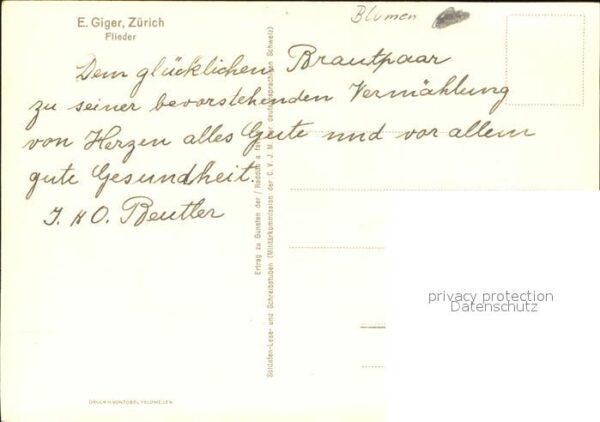 Blumen Flieder Vase Künstlerkarte – Bild 2