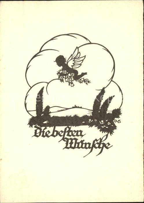 Scherenschnitt Schattenbildkarte Engel