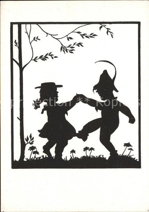 Scherenschnitt Schattenbildkarte Zwerg